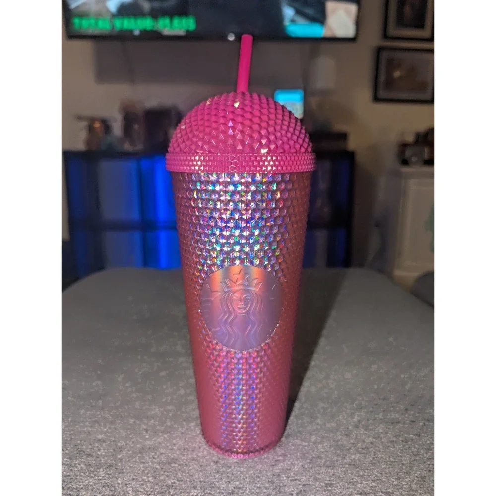 Starbucks pink studded 2024 24oz Tumbler